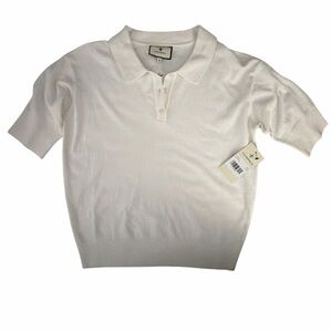 NWT Tuckernuck White Milo Sweater Polo sz Medium
